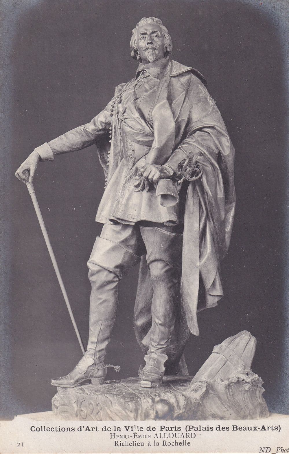 Henri Allouard Richelieu A La Rochelle French Statue Postcard