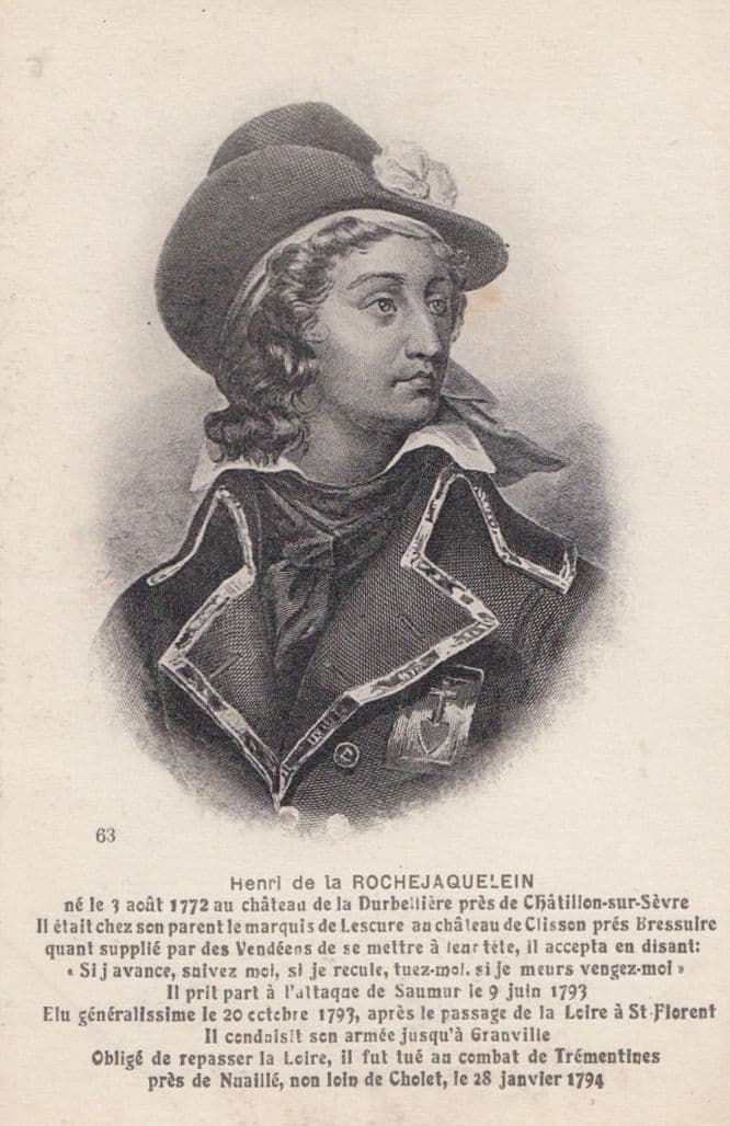 Henri de Rochejaquelein Antique Postcard