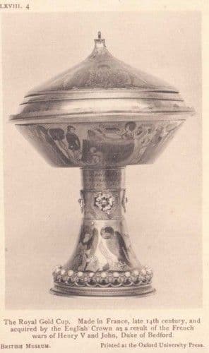 Henry 5th Duke Of Bedford Royal Gold Cup French War Wars Antique Postcard