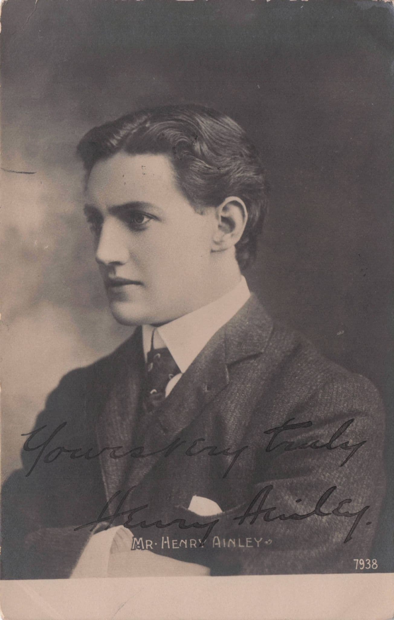 Henry Ainley Shakespeare Actor Old Hand Signed Autograph Postcard