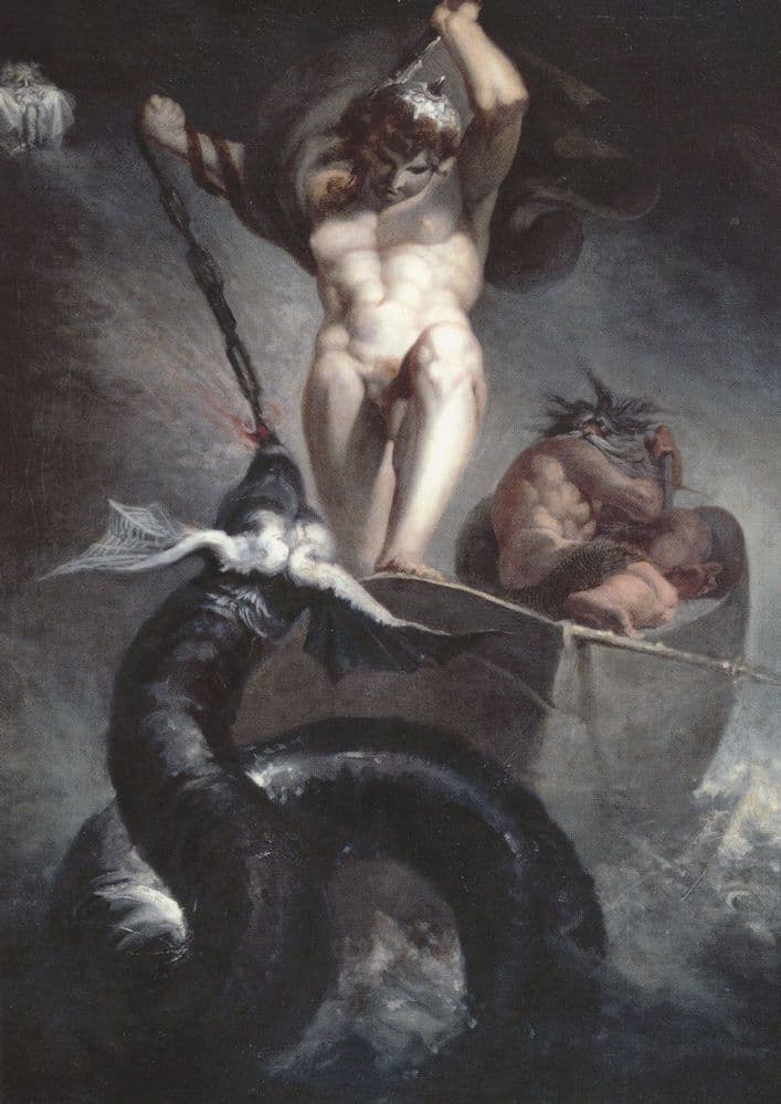 Henry Fuseli Thor Battling The Midgard Serpent 1790 Painting Postcard
