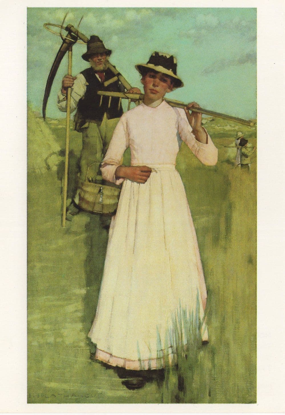 Henry Herbert La Thangue Return Of The Reapers Painting Postcard