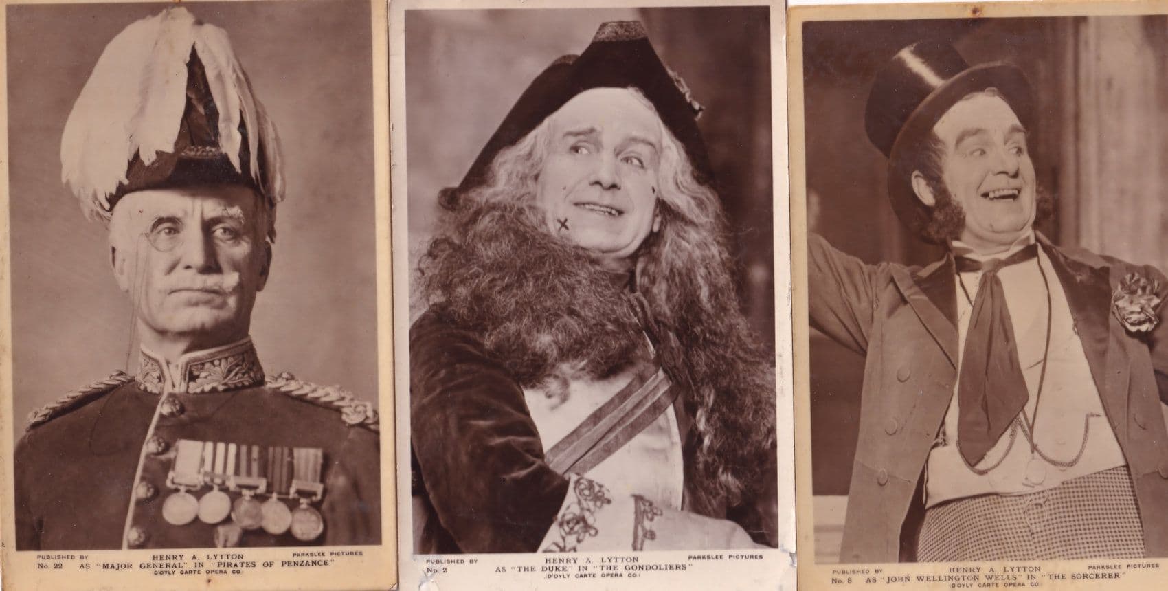 Henry & Lytton The Sorcerer 3x Old Real Photo Theatre Postcard s
