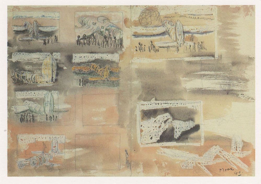 Henry Moore Plane Crash in Sussex WW2 Disaster Postcard