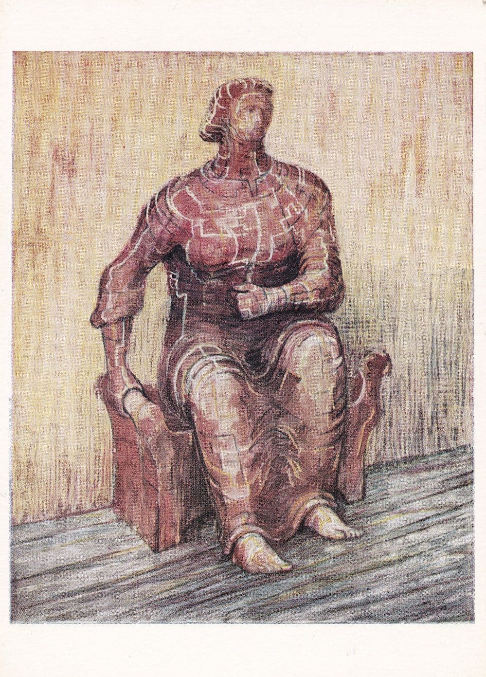 Henry Moore Woman Seated Painting London Pallas Gallery Postcard