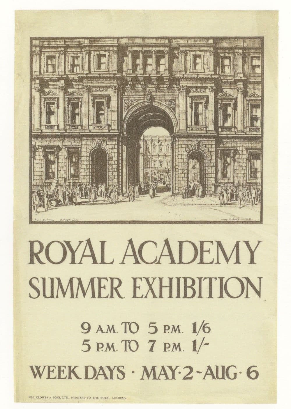 Henry Rushbury Painting London 1933 Art Exhibition Advertising Postcard