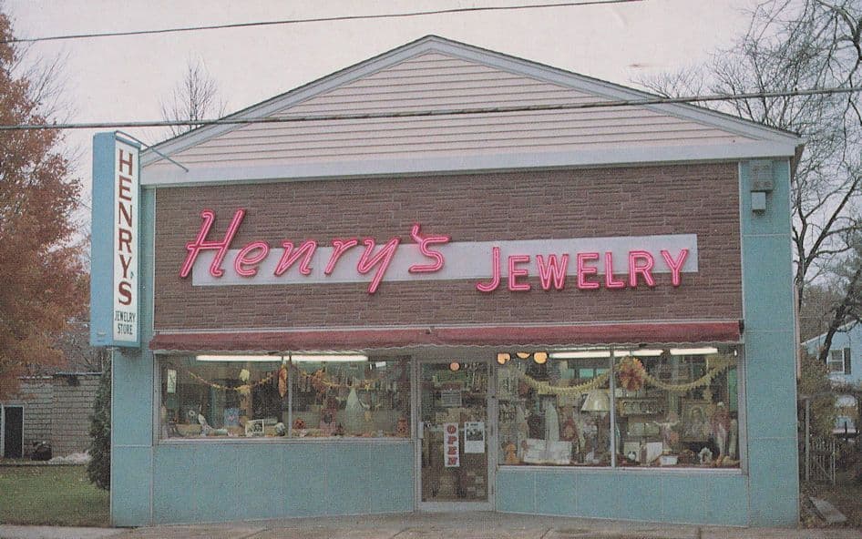 Henrys Jewelry & Greeting Card Store Massachusetts USA Postcard