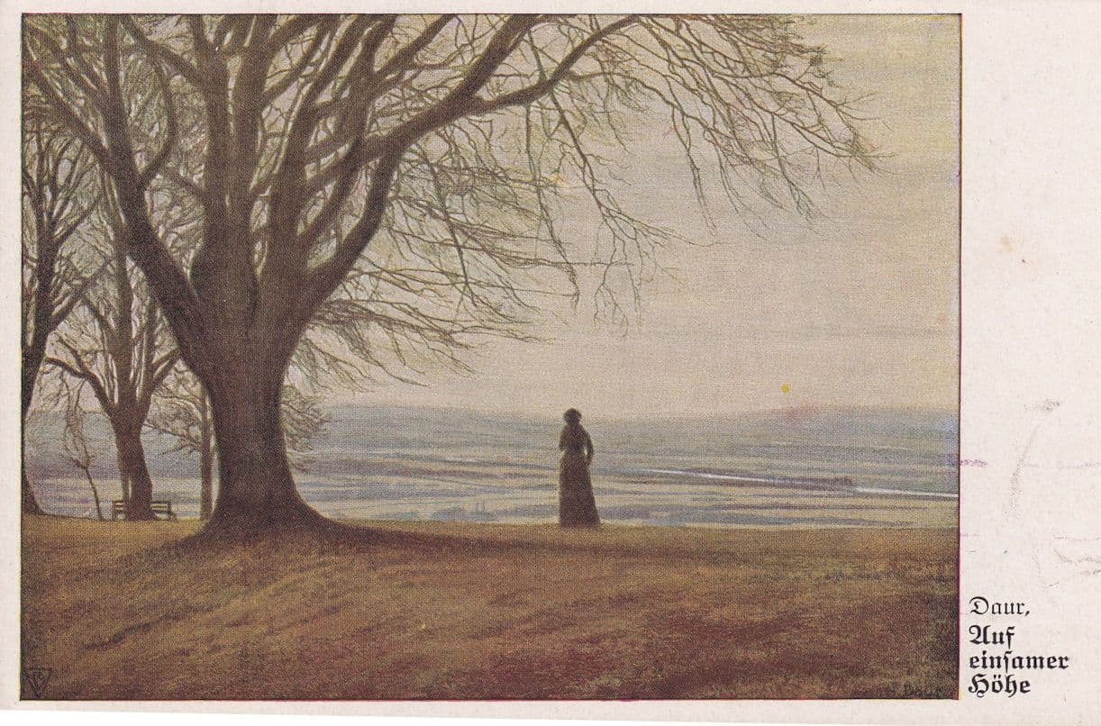 Hermann Daur Auf Einfamer German Painting Antique Postcard
