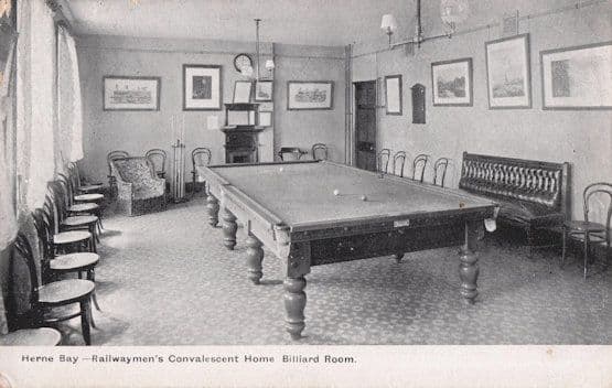 Herne Bay Billiard Snooker Room Kent Convalescent Home Postcard