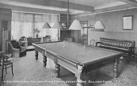 Herne Bay Billiard Snooker Room Railway Convalescent Home Postcard