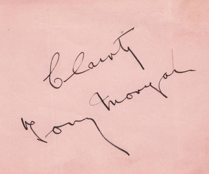 Herschel Henlere Canadian Old Pianist Tony Morgan Hand Signed Autograph Page