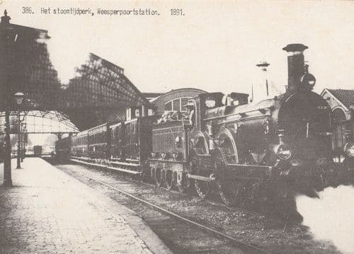 Het Stoomtijdperk Weesperpoortstation from 1891 Dutch Train Repro Postcard