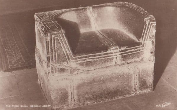 Hexham Abbey Frith Stool Antique Postcard
