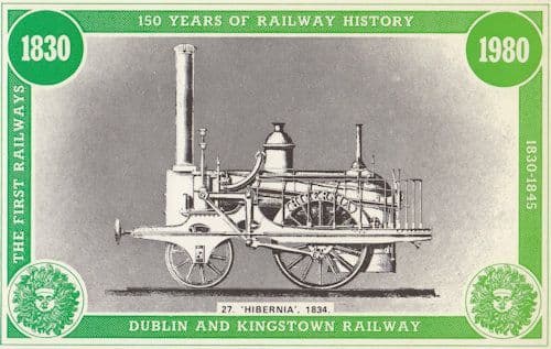 Hibernia 1834 Dublin & Kingstown Train Railway Postcard