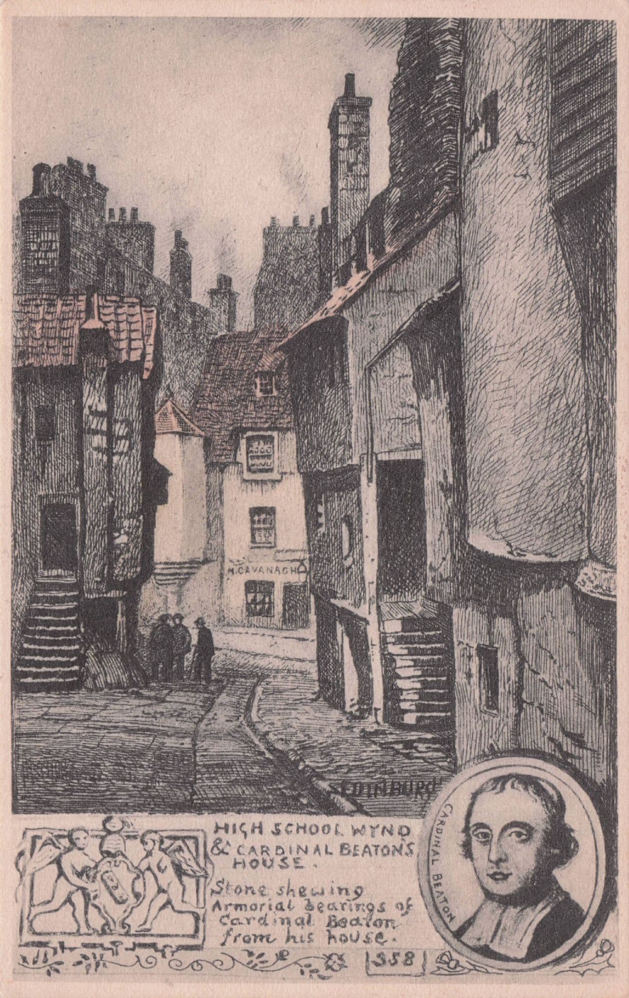 High School Wynd Cardinal Beaton's House Phillimore Scottish Postcard