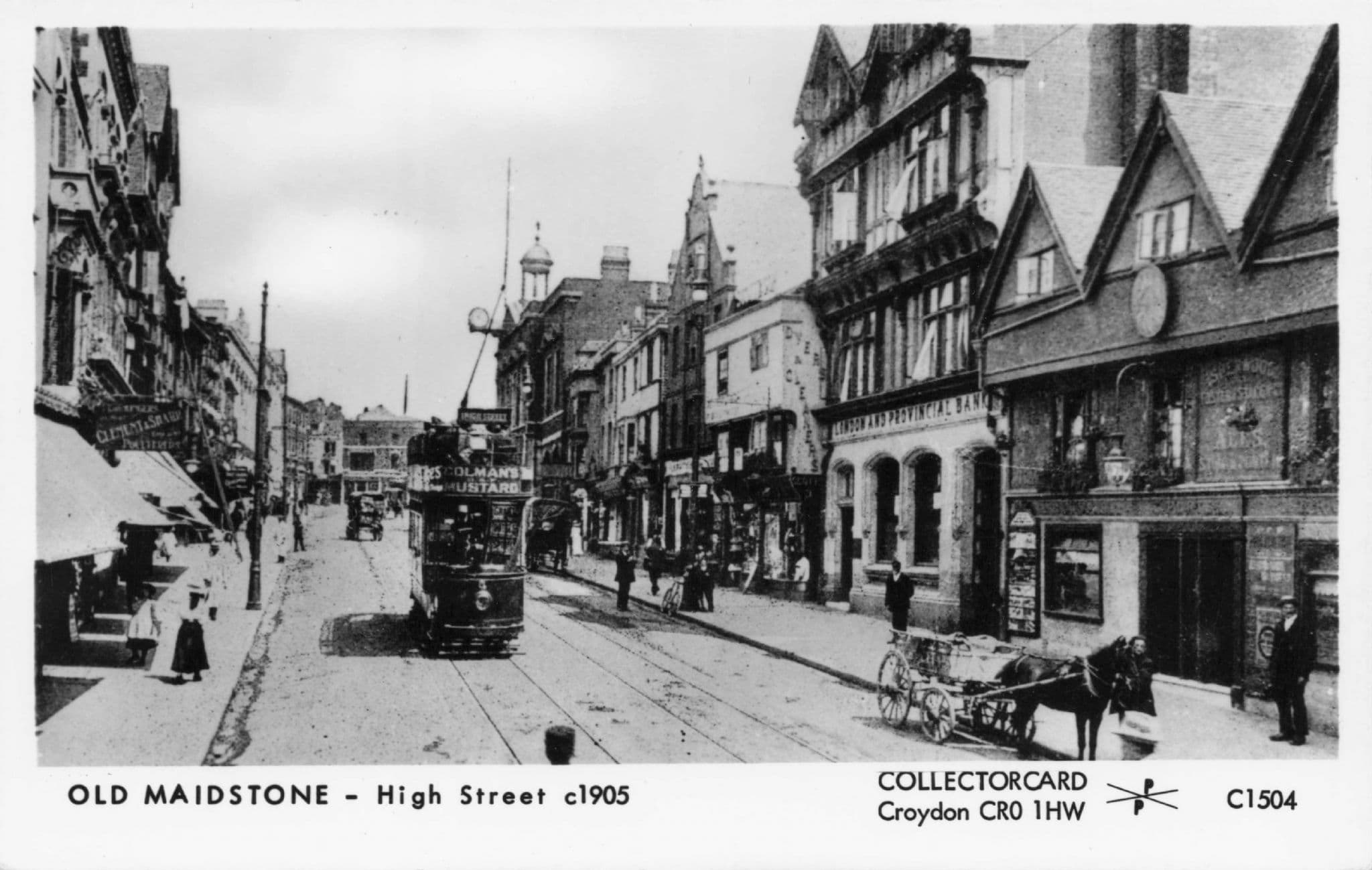 High Street Old Maidstone Kent Trams in 1905 Photo Postcard