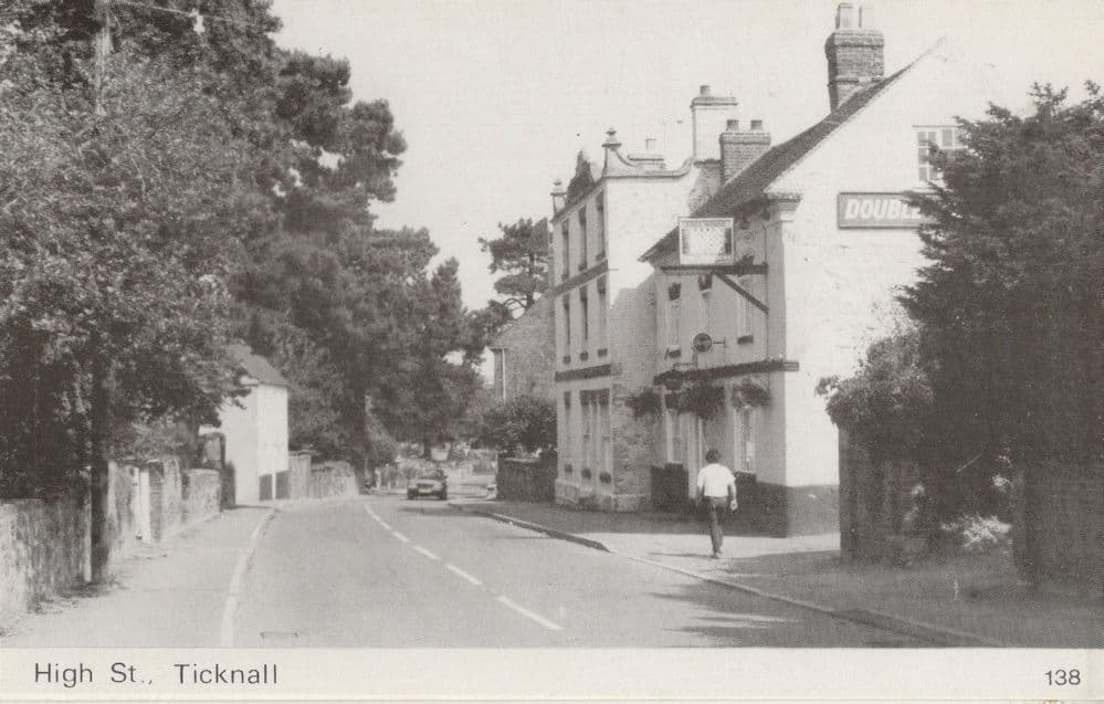 High Street Ticknall Double Diamond Pub Sign Derby Postcard