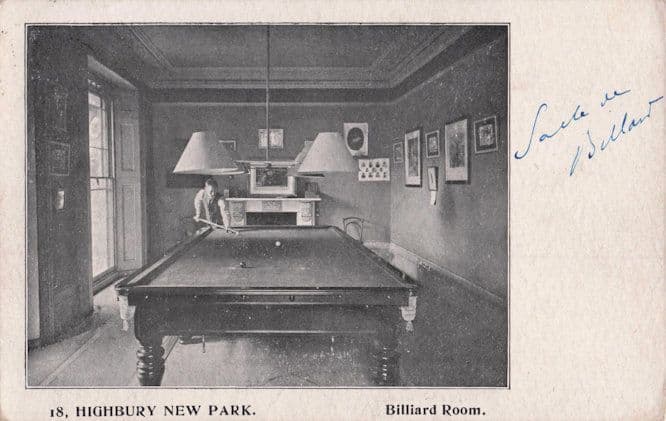 Highbury New Park Billiard Snooker Room London 1905 Postcard