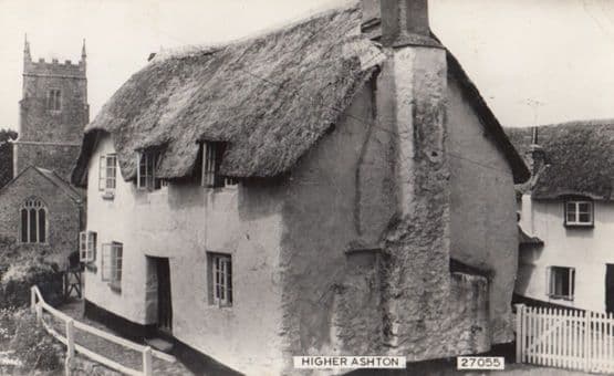 Higher Ashton Thatched Cottage Church Lancs Vintage Real Photo Postcard