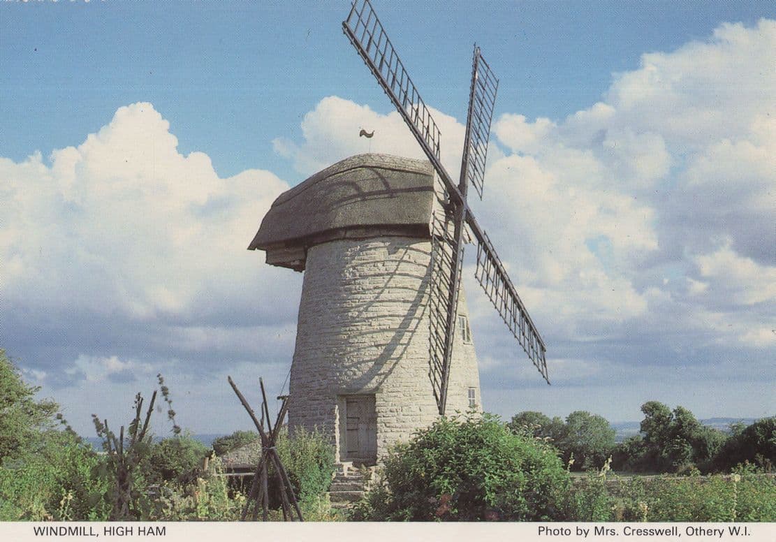 Highham Windmill Blowing Somerset Photographer Rare Postcard
