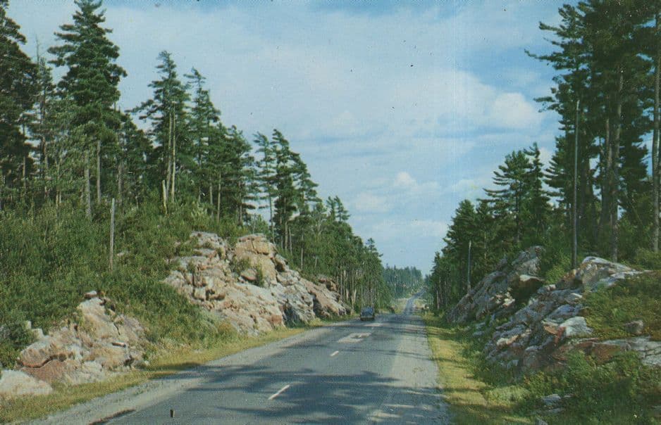 Highway At Pointe Au Baril Ontario Canada Postcard