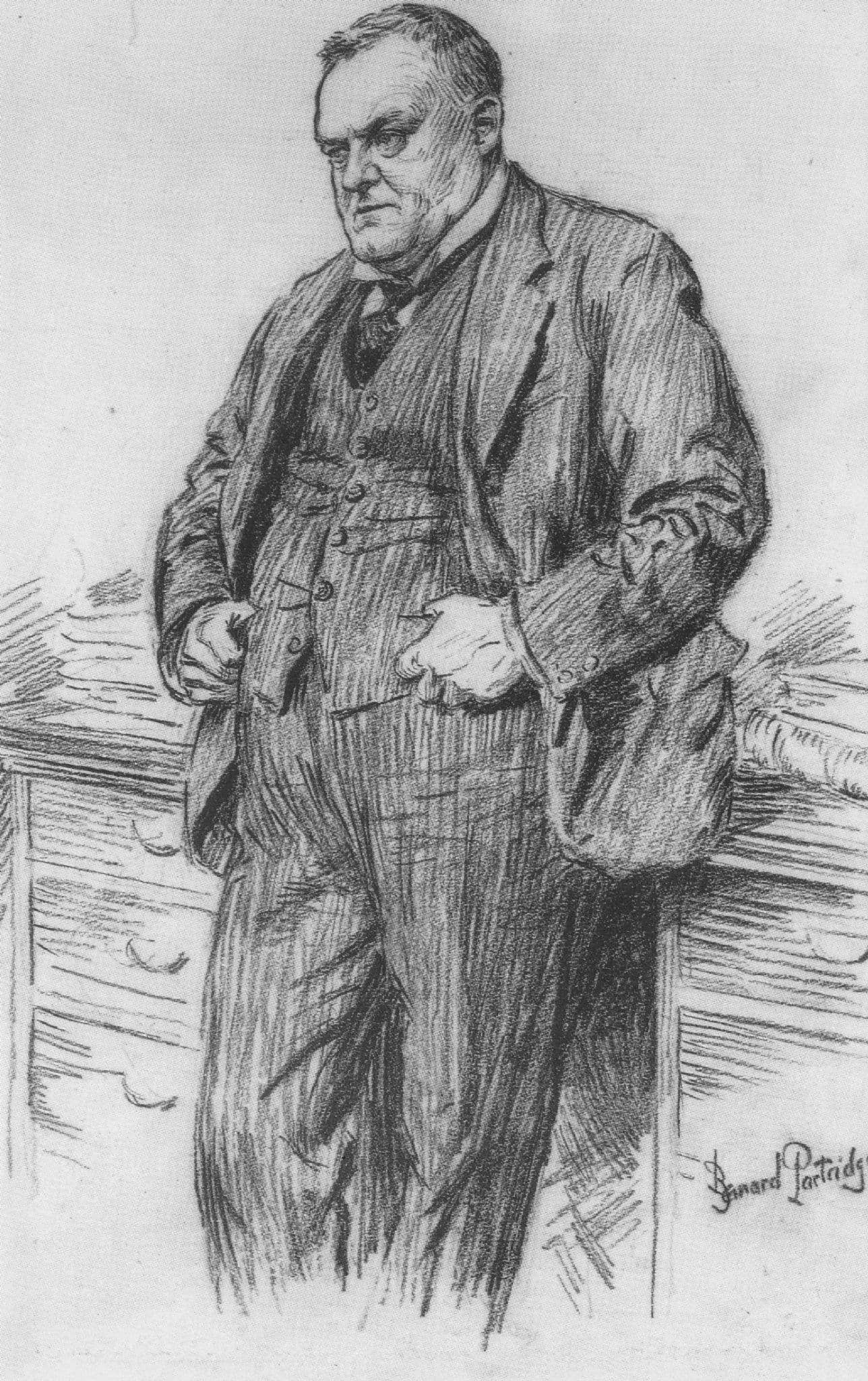 Hilaire Belloc Sussex Poet 1927 Punch Magazine Painting Postcard