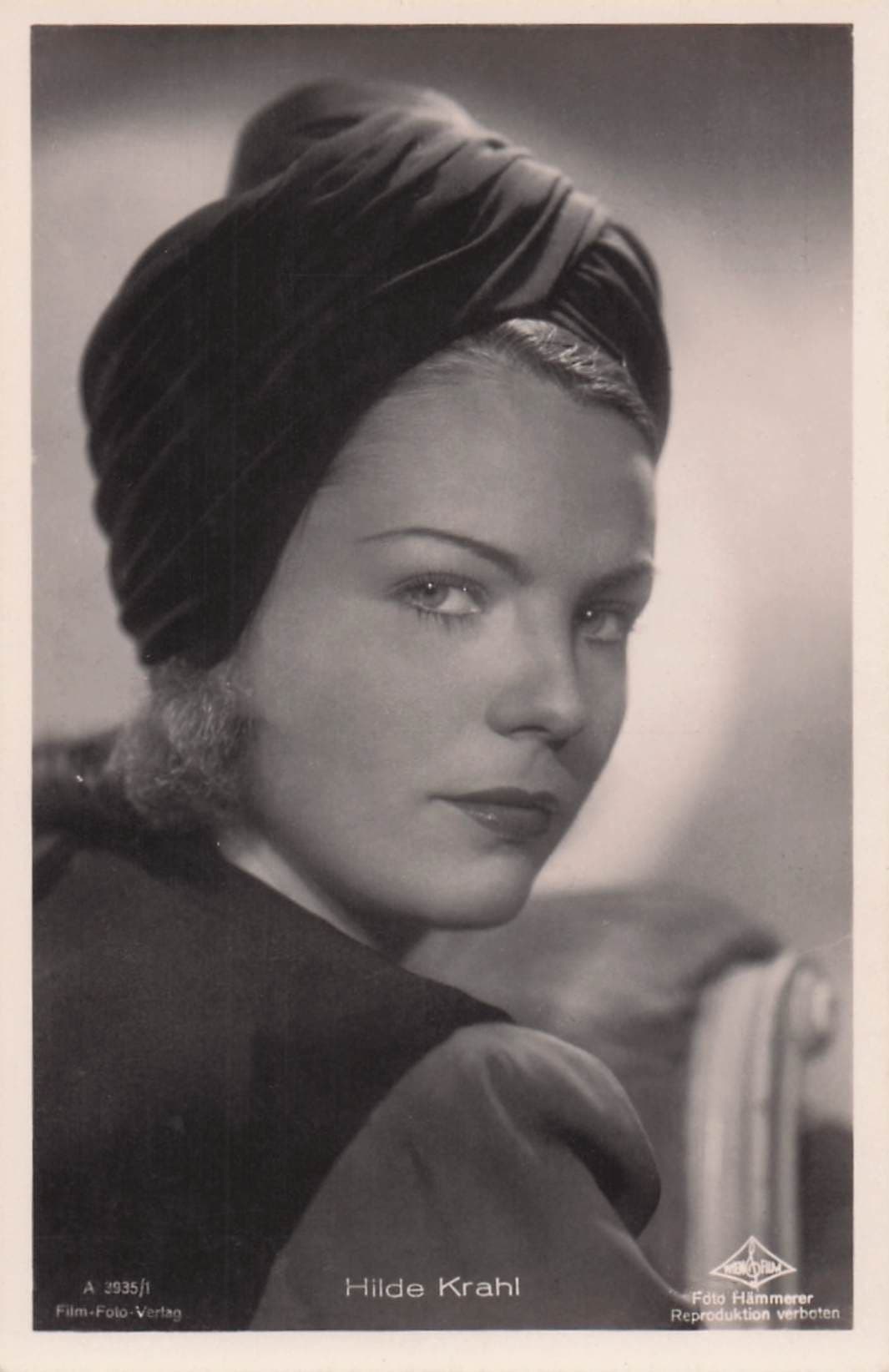 Hilde Krahl Austrian Film Actress Old Real Photo Postcard