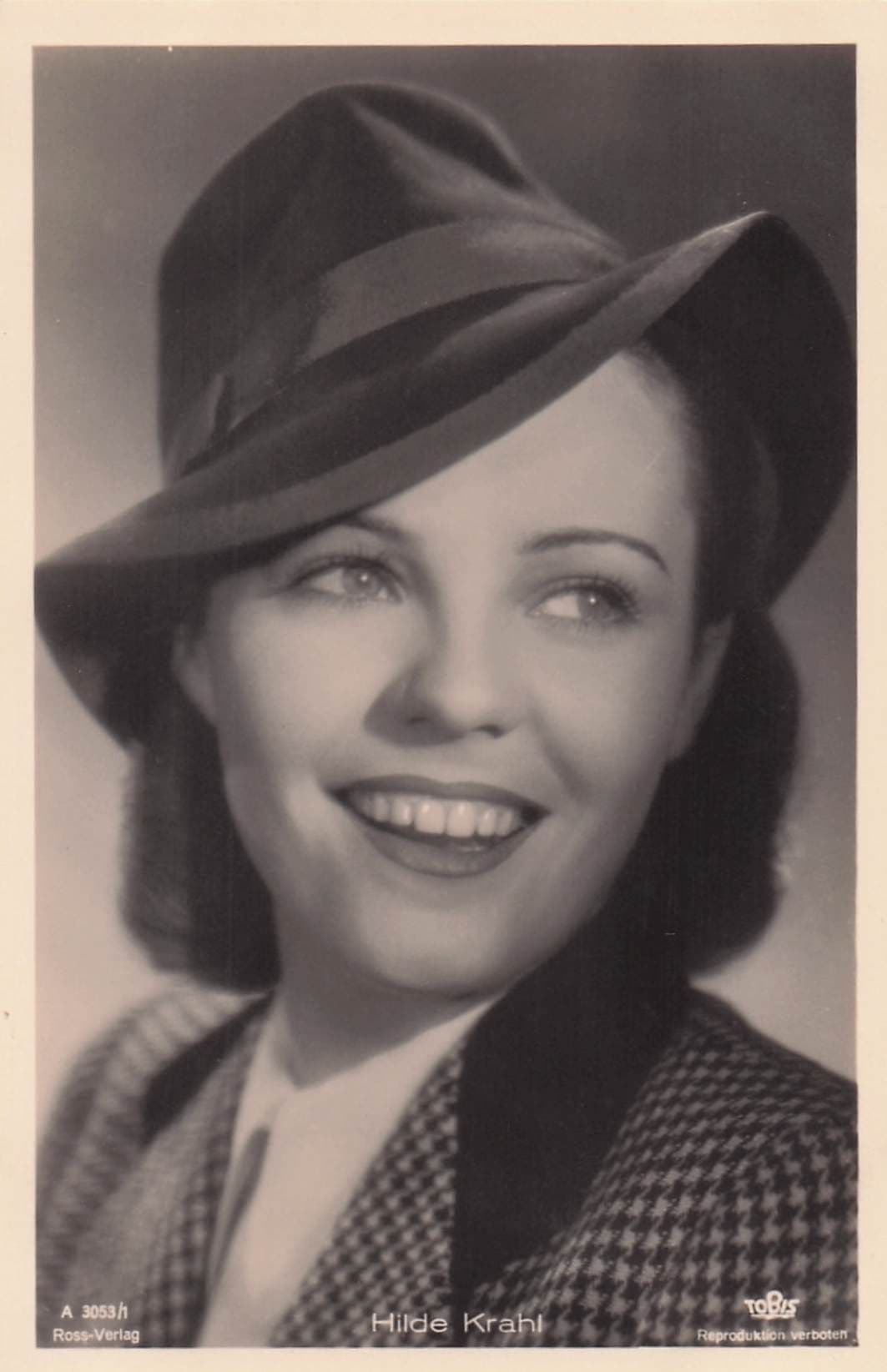 Hilde Krahl Austrian Film Star Old Real Photo Postcard