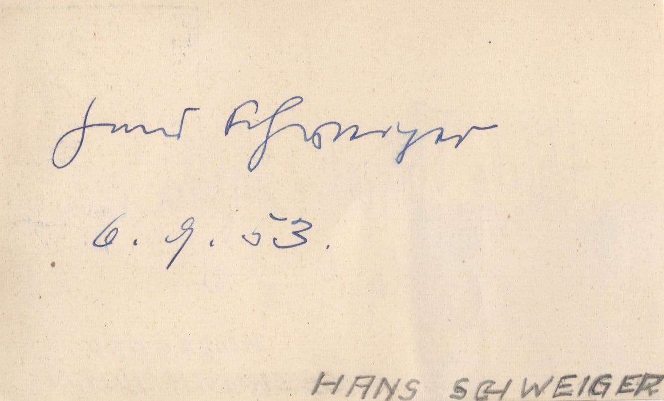 Hilde Rossel Majdan Hans Schweiger Austrian Opera Hand Signed Autograph