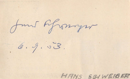 Hilde Rossel Majdan Hans Schweiger Austrian Opera Hand Signed Autograph