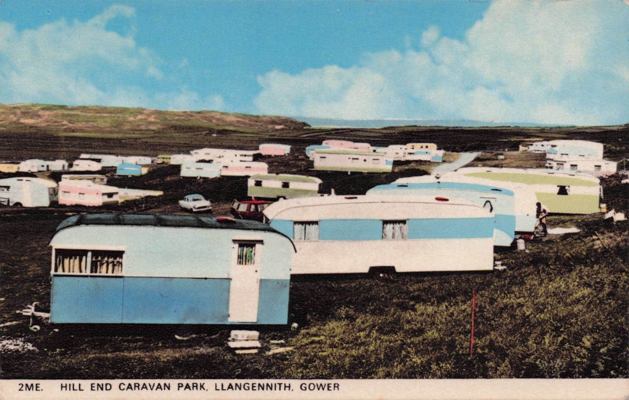 Hill End Caravan Park Llangennith Gower Welsh 1970s Rare Postcard