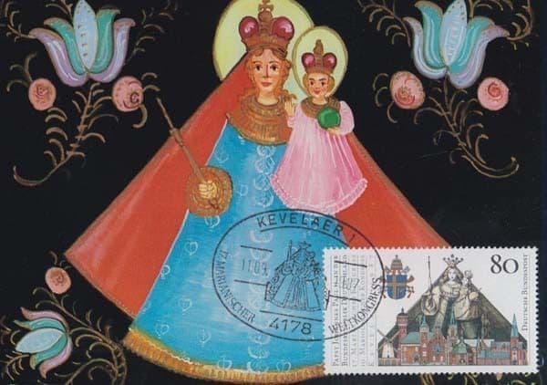 Hinterglasbild German Painting Art Hedwig Simmet Madonna Stamp First Day Cover