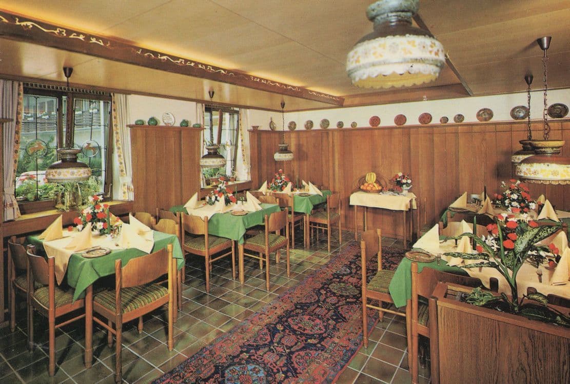 Hirsch Gasthaus German Restaurant Advertising Postcard