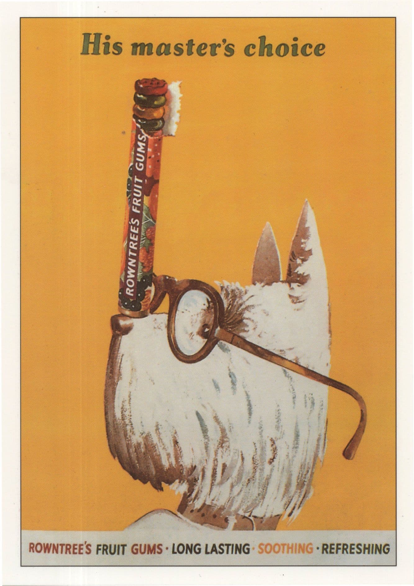 His Masters Choice Rowntree Fruit Gums Pastilles Advertising Postcard