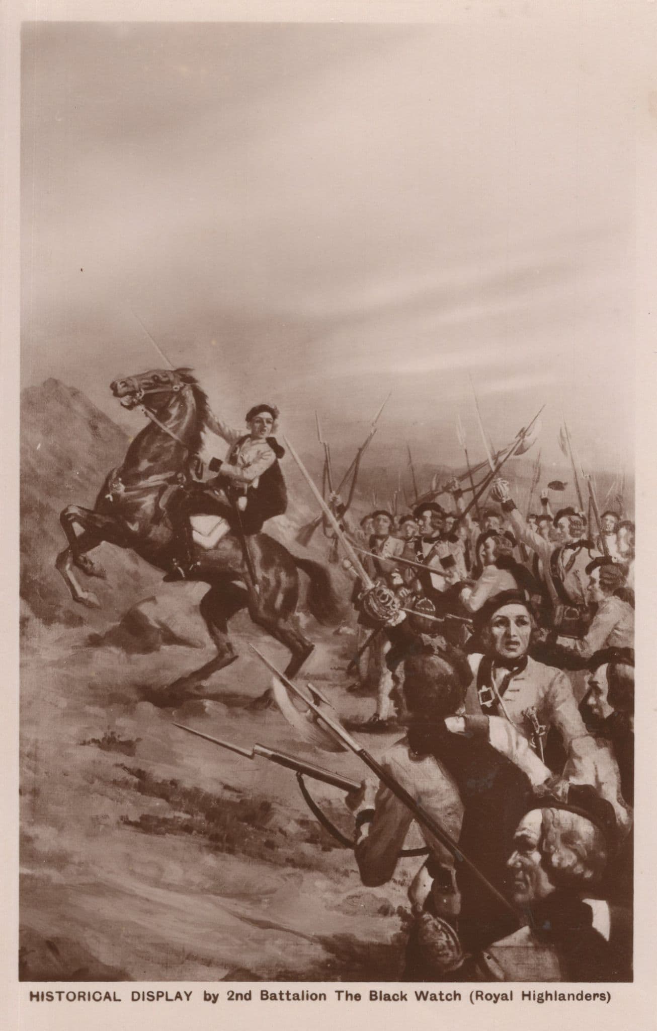 Historical Display by 2nd Battalion The Black Watch Fleetway RPC Postcard
