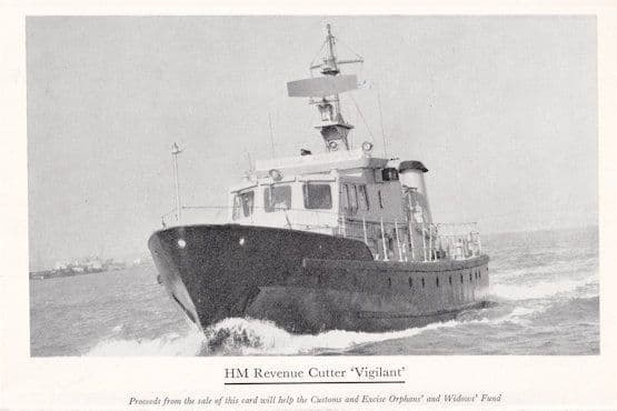 HM Customs & Excise Great Yarmouth Norfolk Revenue Cutter Ship Postcard Type Christmas Card