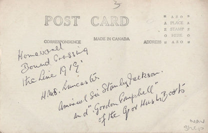 HMS Lancaster Military Ship in 1919 Neptune Old RPC Postcard