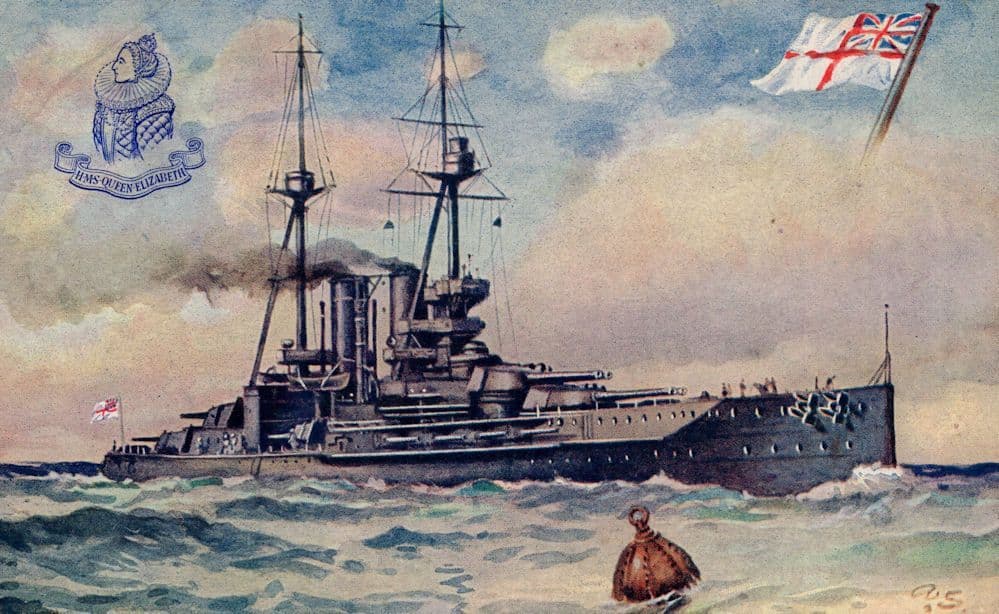 HMS Queen Elizabeth Ship Gale & Polden Military Postcard