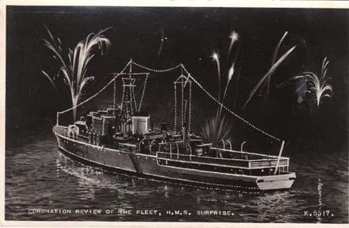 HMS Surprise Queen Elizabeth 2 Ship Coronation Postcard