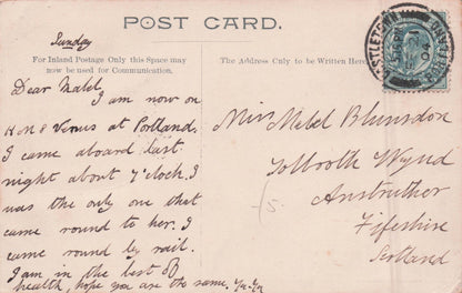 HMS Venus Ship at Portland Portsmouth Military Barracks Old Postcard