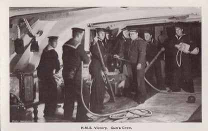 HMS Victory Lower Mess Dock Nelsons Cabin Guns Crew 4x Ship Military Postcard s