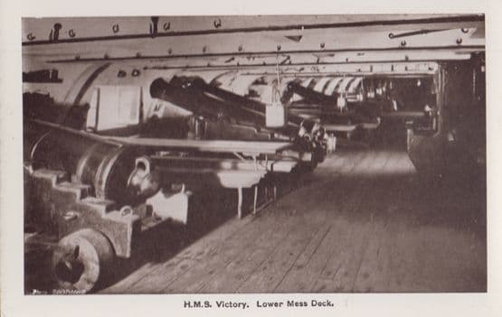 HMS Victory Lower Mess Dock Nelsons Cabin Guns Crew 4x Ship Military Postcard s