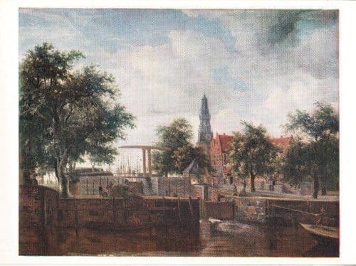 Hobbema Haarlem Lock Amsterdam Rare Dutch Art National Gallery Painting Postcard