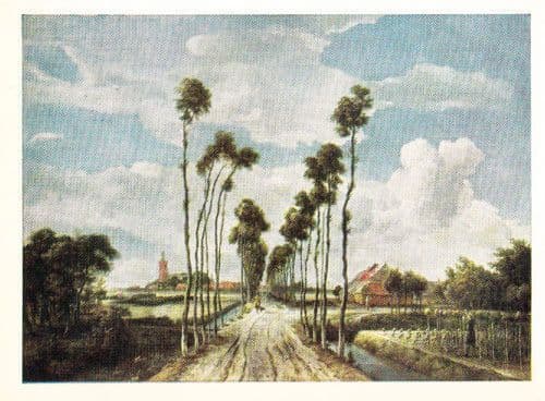 Hobbema Middelharnis The Avenue Dutch London National Gallery Painting Postcard