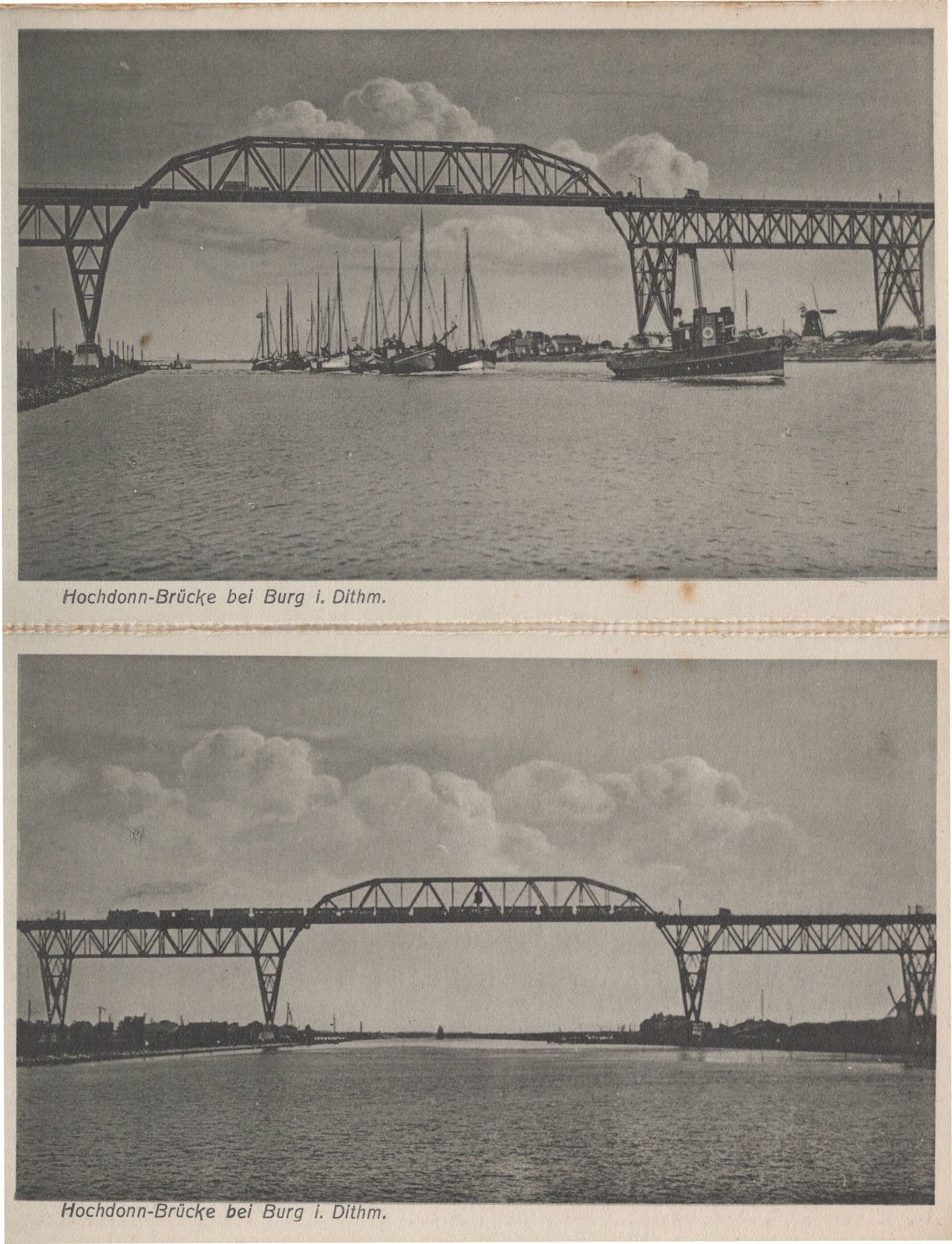 Hochdonn Ships River Brucke 2x Antique German Postcard s