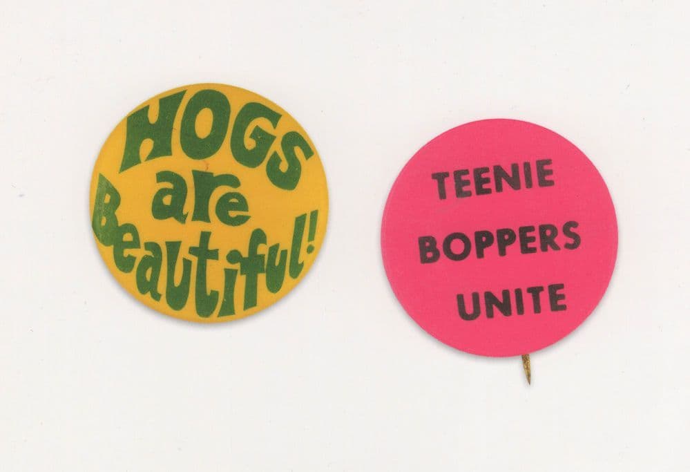 Hogs Are Beautiful Teenie Boppers Unite 1960s Badge Postcard