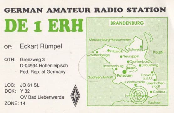 Hohenleipisch German Amateur Radio Station QSL Postcard