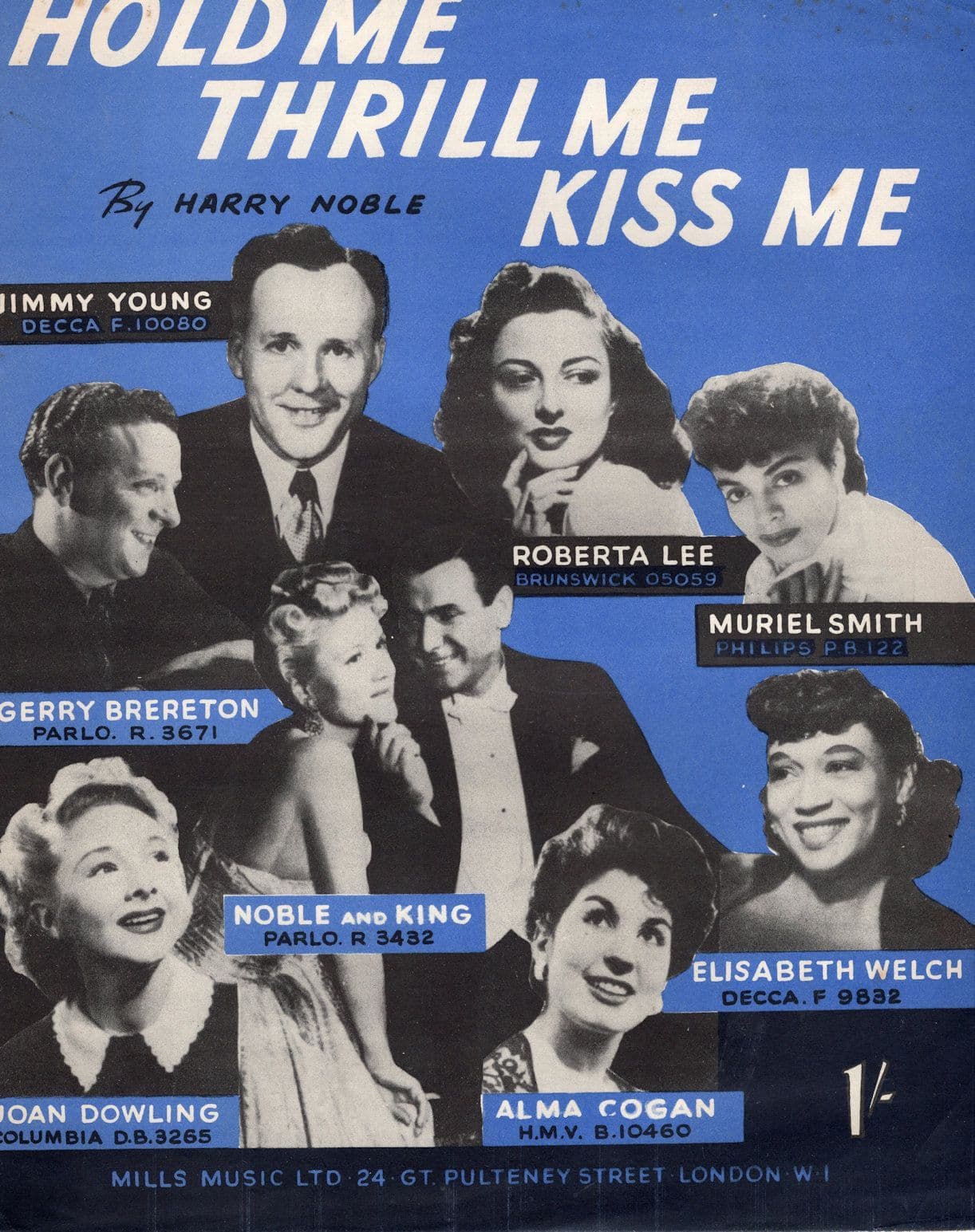 Hold Me Thrill Me Kiss Me 1950s Sheet Music