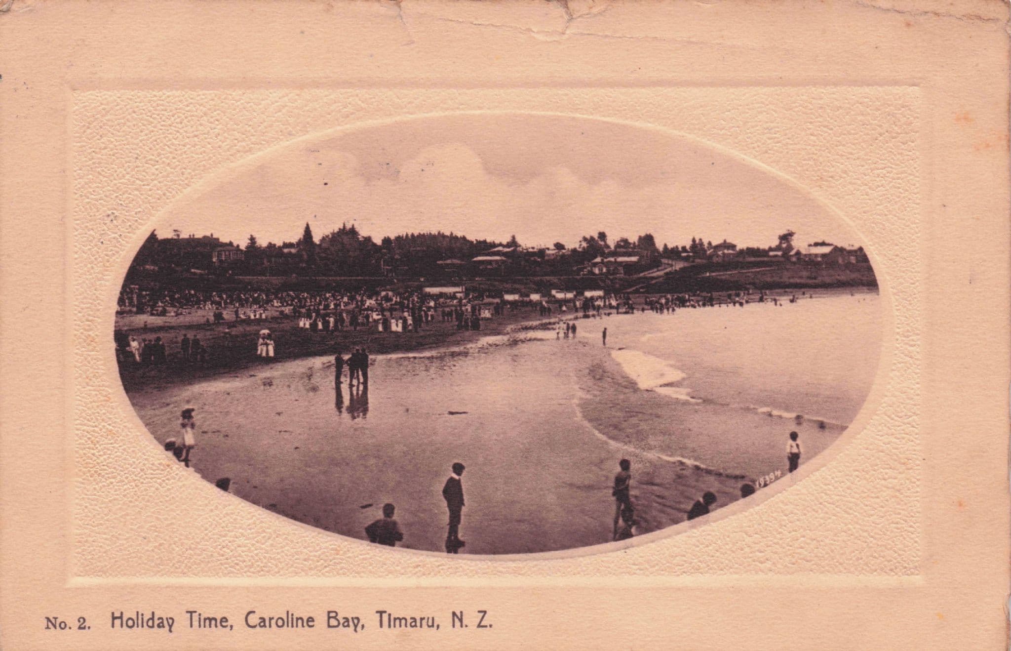 Holiday Time Caroline Bay Timaru New Zealand Old Postcard