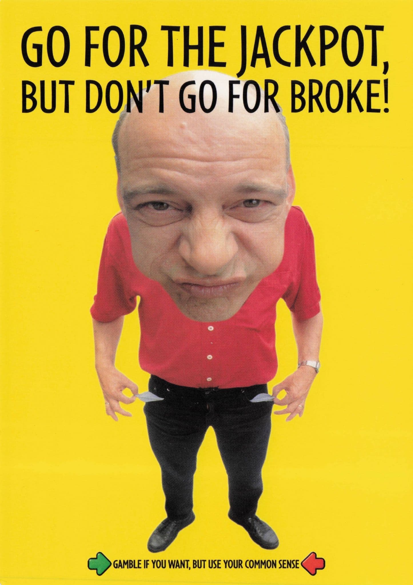 Holland Gambling Warning Don't Go Broke Awareness Postcard